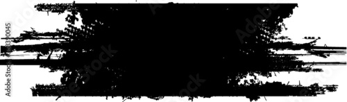 Grunge Paint stripe . Vector brush Stroke . Distressed banner . Black isolated paintbrush collection . Modern Textured shape . Dry border in Black 