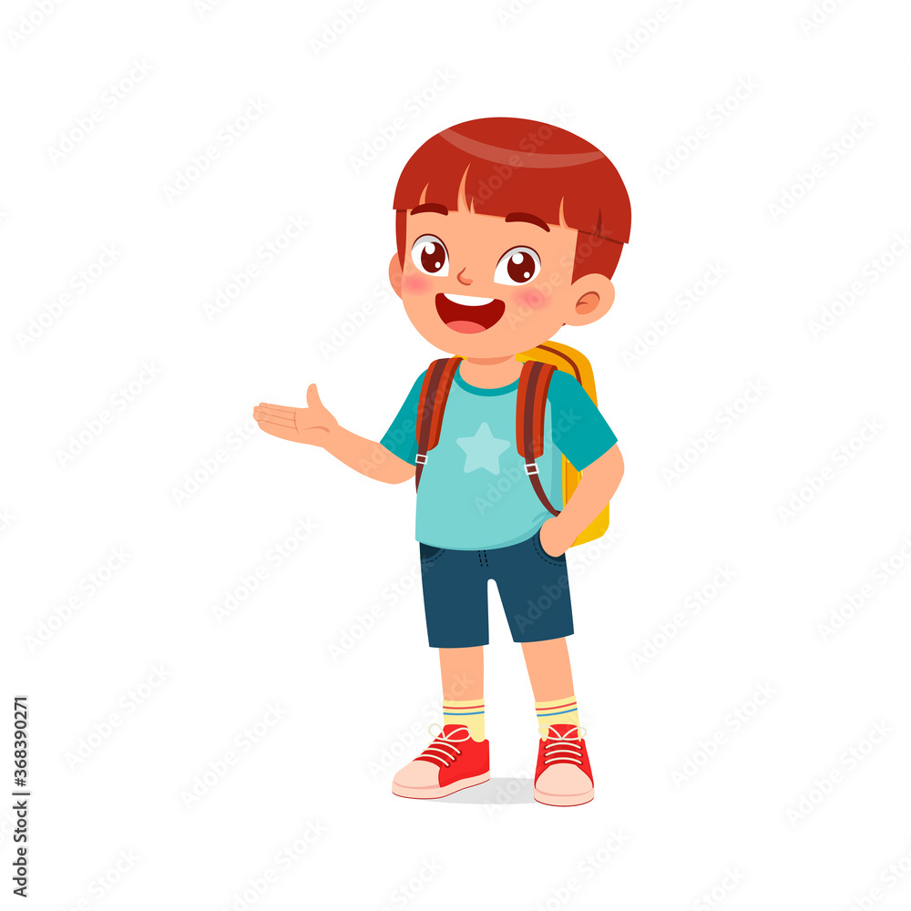 happy cute kid little boy girl ready to back to school happy cute kid little boy girl ready to back to school