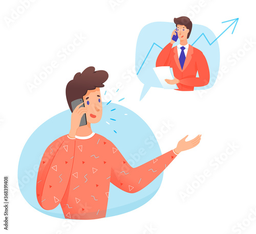 Businesspeople discussion communication by phone