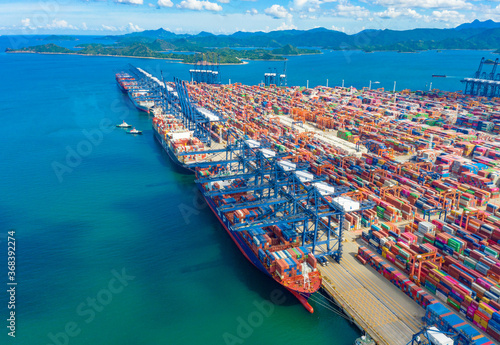 Canvas Print Yantian Port Free Trade Zone, Shenzhen City, Guangdong Province, China