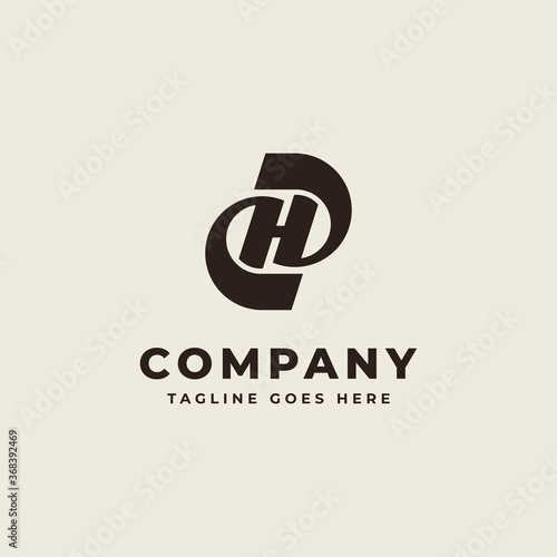 Initial D, H, DH, HD monogram Logo Design