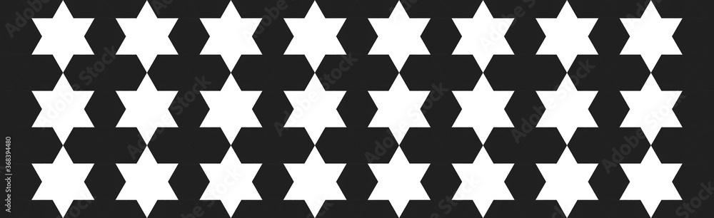 Obraz premium geometric pattern hexagon star shape david. black white background narrow frame design base