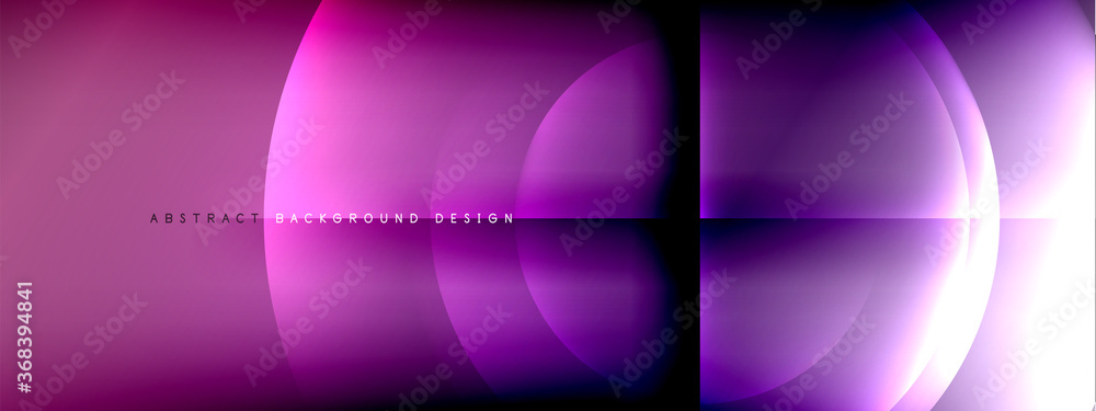 Vector abstract background - circle and cross on fluid gradient with shadows and light effects. Techno or business shiny design templates for text
