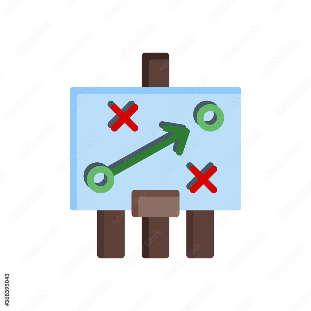 flat style icon of strategy action isolated on white background. EPS 10 flat style icon of strategy action isolated on white background. EPS 10
