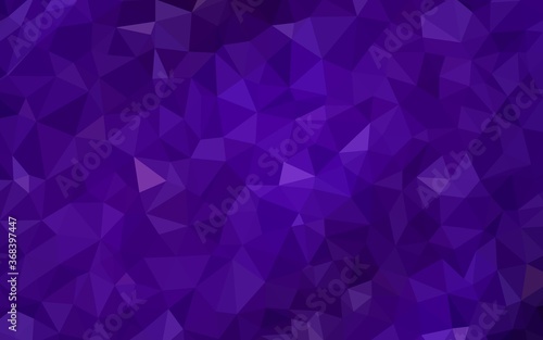 Dark Purple vector polygon abstract background. Shining polygonal illustration, which consist of triangles. Polygonal design for your web site.