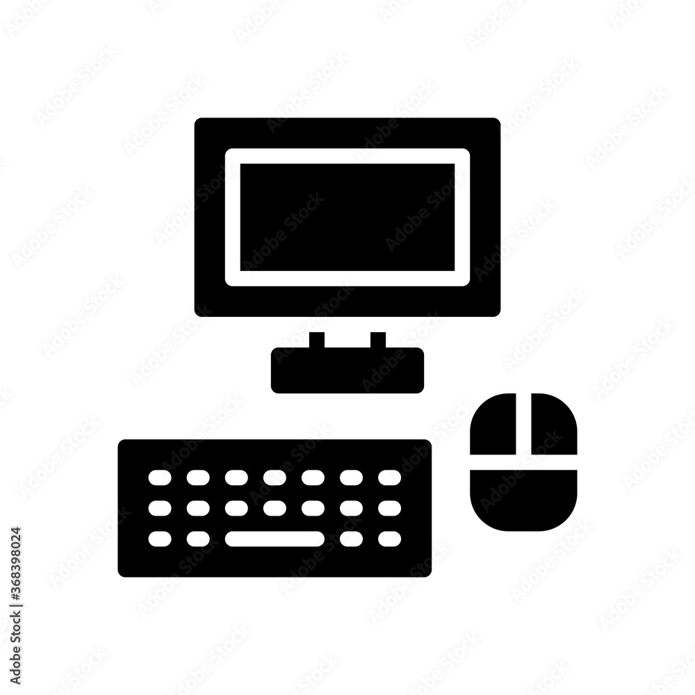 computer icon in glyph style. vector illustration for graphic designer, website, UI isolated on white background. EPS 10