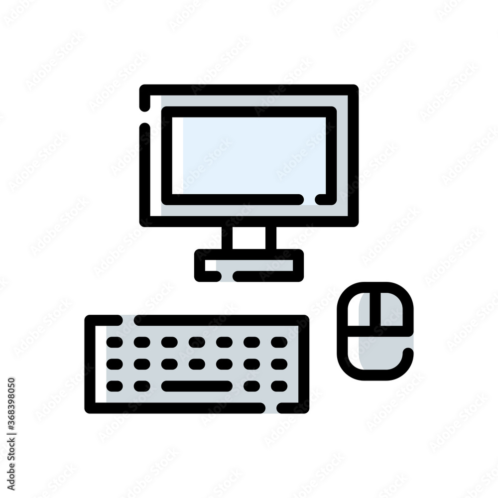 computer icon in filled line style. vector illustration for graphic designer, website, UI isolated on white background. EPS 10 computer icon in filled line style. vector illustration for graphic designer, website, UI isolated on white background. EPS 10