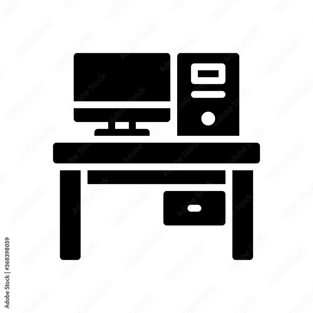 glyph style icon of computer isolated on white background. EPS 10 glyph style icon of computer isolated on white background. EPS 10