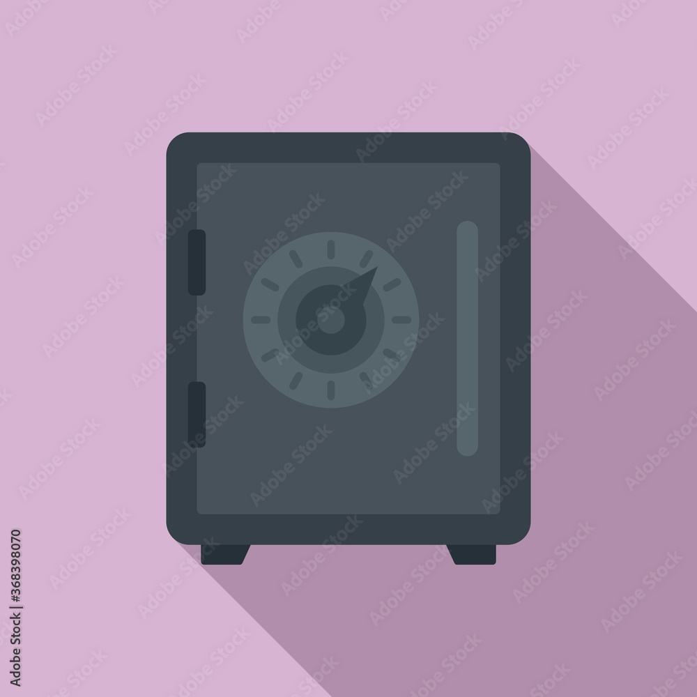 Money loan strongbox icon. Flat illustration of money loan strongbox vector icon for web design Money loan strongbox icon. Flat illustration of money loan strongbox vector icon for web design