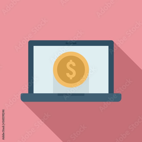 Online loan procedure icon. Flat illustration of online loan procedure vector icon for web design