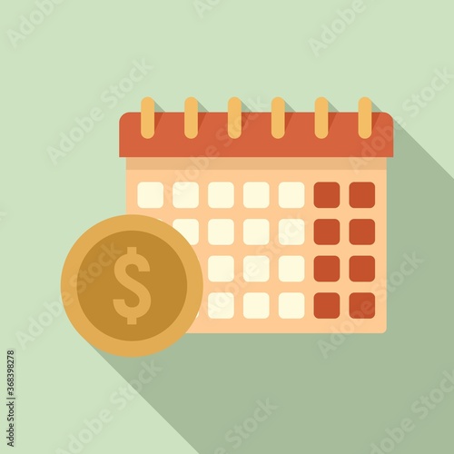 Online loan calendar date icon. Flat illustration of online loan calendar date vector icon for web design