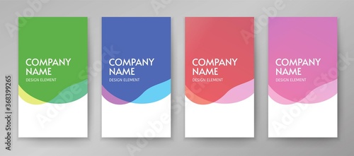 Abstract liquid fluid shapes elements design, brochure leaflet business cards template backgrounds design, modern booklet cover page and flyer banners, copy space text vector green blue red colorful