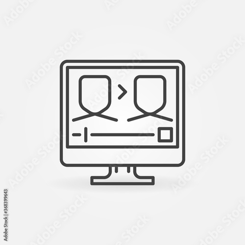 Deepfakes or Deep Fakes Online vector concept icon or symbol in thin line style