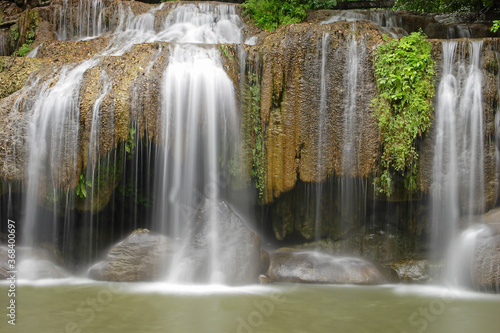 Erawan waterfall in the Erawan National Park  Thailand  Asia