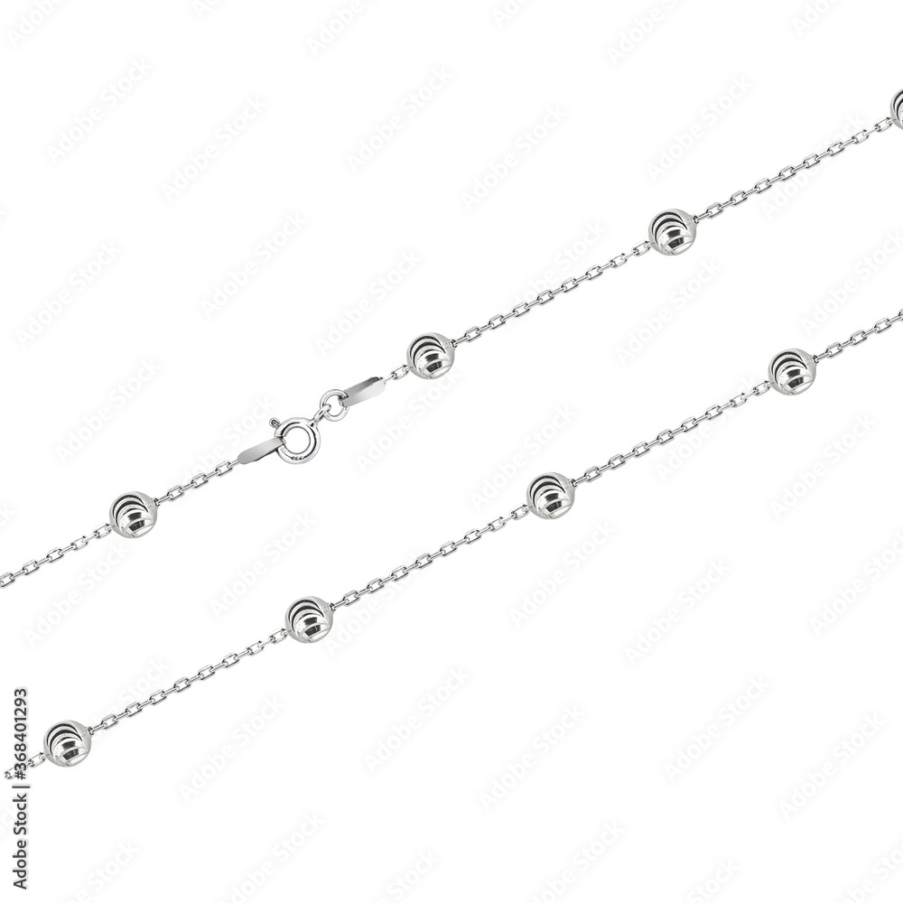 Silver gold pendant necklace with chain on white backround isolated Silver gold pendant necklace with chain on white backround isolated