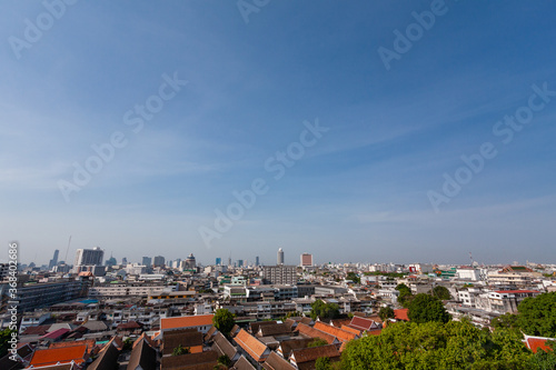 Bangkok City - Aerial view of Bangkok city skyline of Thailand , Cityscape Thailand.