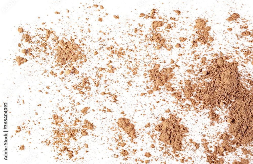 Cinnamon powder isolated on white background, top view Cinnamon powder isolated on white background, top view