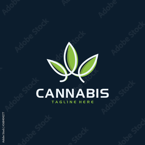 cannabis leaf logo design vector template