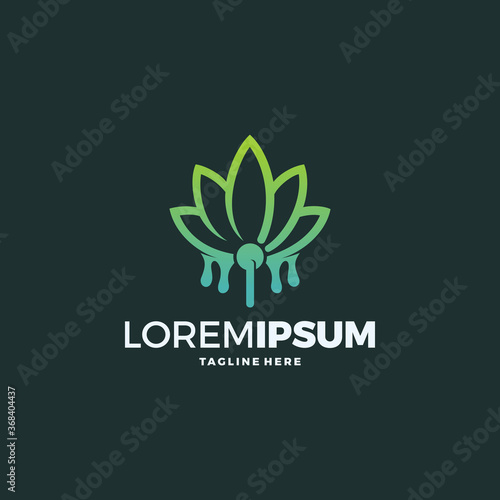 cannabis leaf logo design vector template