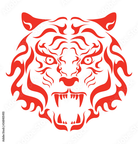 Tiger Roaring Head Vector illustration of a Tiger H ead.