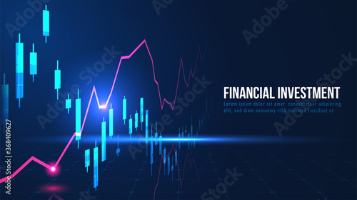 Stock market or forex trading graph in graphic concept suitable for financial investment or Economic trends business idea and all art work design. Abstract finance background. Vector illustration