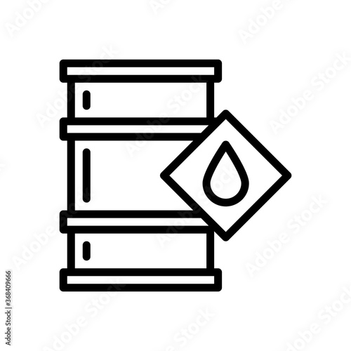 oil barrel icon in line style isolated on white background. EPS 10