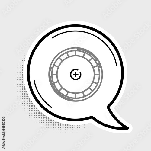 Line Casino roulette wheel icon isolated on grey background. Colorful outline concept. Vector.