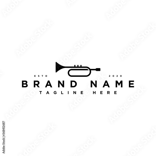 simple trumpet logo design