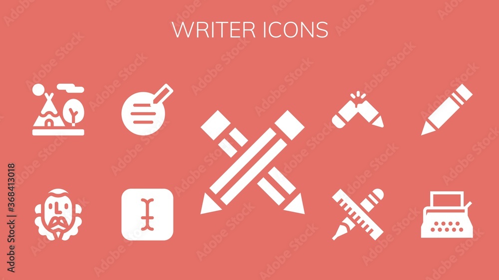 writer icon set