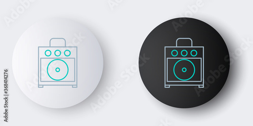 Line Guitar amplifier icon isolated on grey background. Musical instrument. Colorful outline concept. Vector.