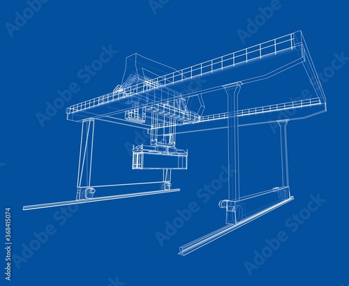 Rail-mounted gantry container crane outline
