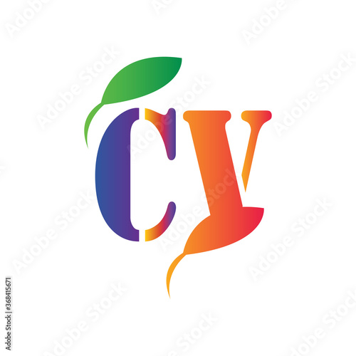 cv letters colorful icon vector illustration design