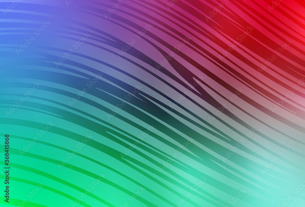 Obraz premium Light Green, Red vector background with curved lines.