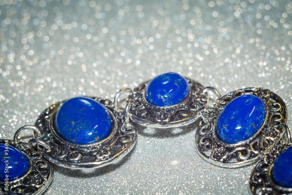 Silver bracelet with lapis lazuli Silver bracelet with lapis lazuli