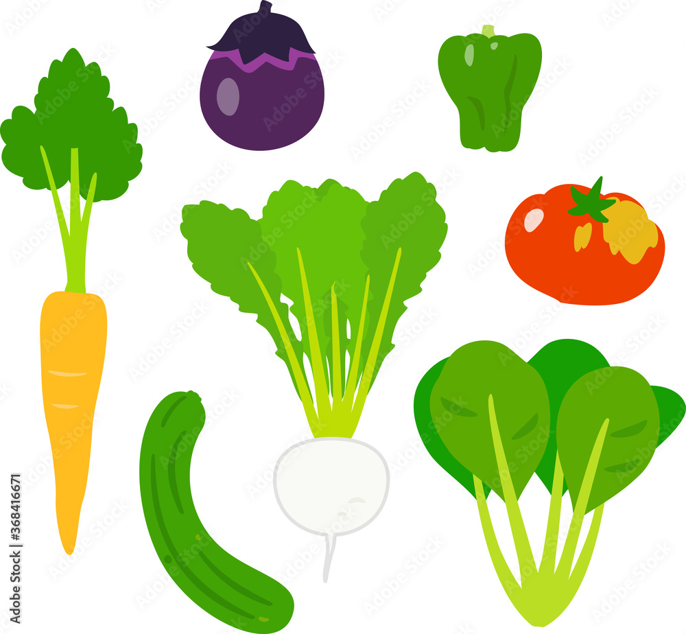 地場野菜 固定種野菜のイラストセット Stock Vector Adobe Stock