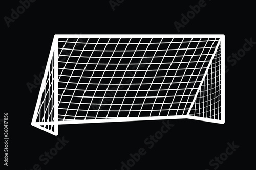 Soccer goal flat icon. Vector on background