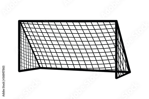 Soccer goal flat icon. Vector on background