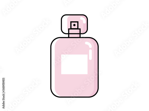 Perfume bottle vector illustration. Pink perfume bottle vector design. 