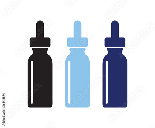 Vector bottle icon. Bottle with pipette vector. Essential oil 
