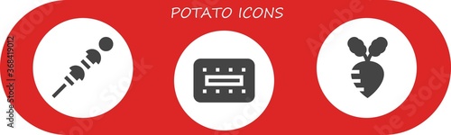 Modern Simple Set of potato Vector filled Icons