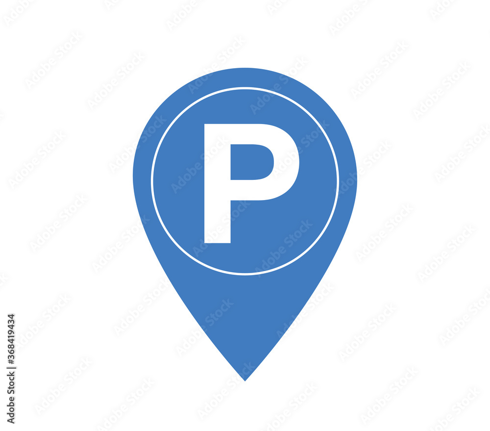 Parking icon. Blue circle parking sign. Parking sign vector design. Parking icon. Blue circle parking sign. Parking sign vector design.