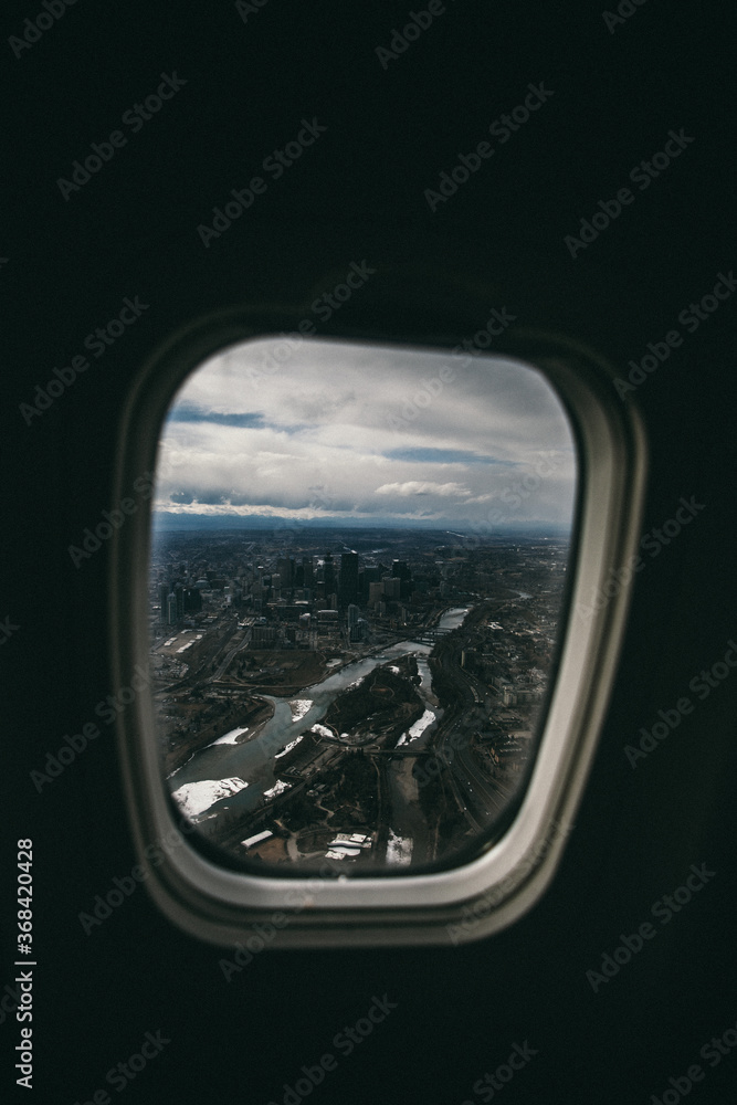 Naklejka premium view from the window of airplane