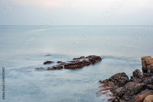 Beautiful rock and waves on the seashore along the coastline. © Chongbum Thomas Park