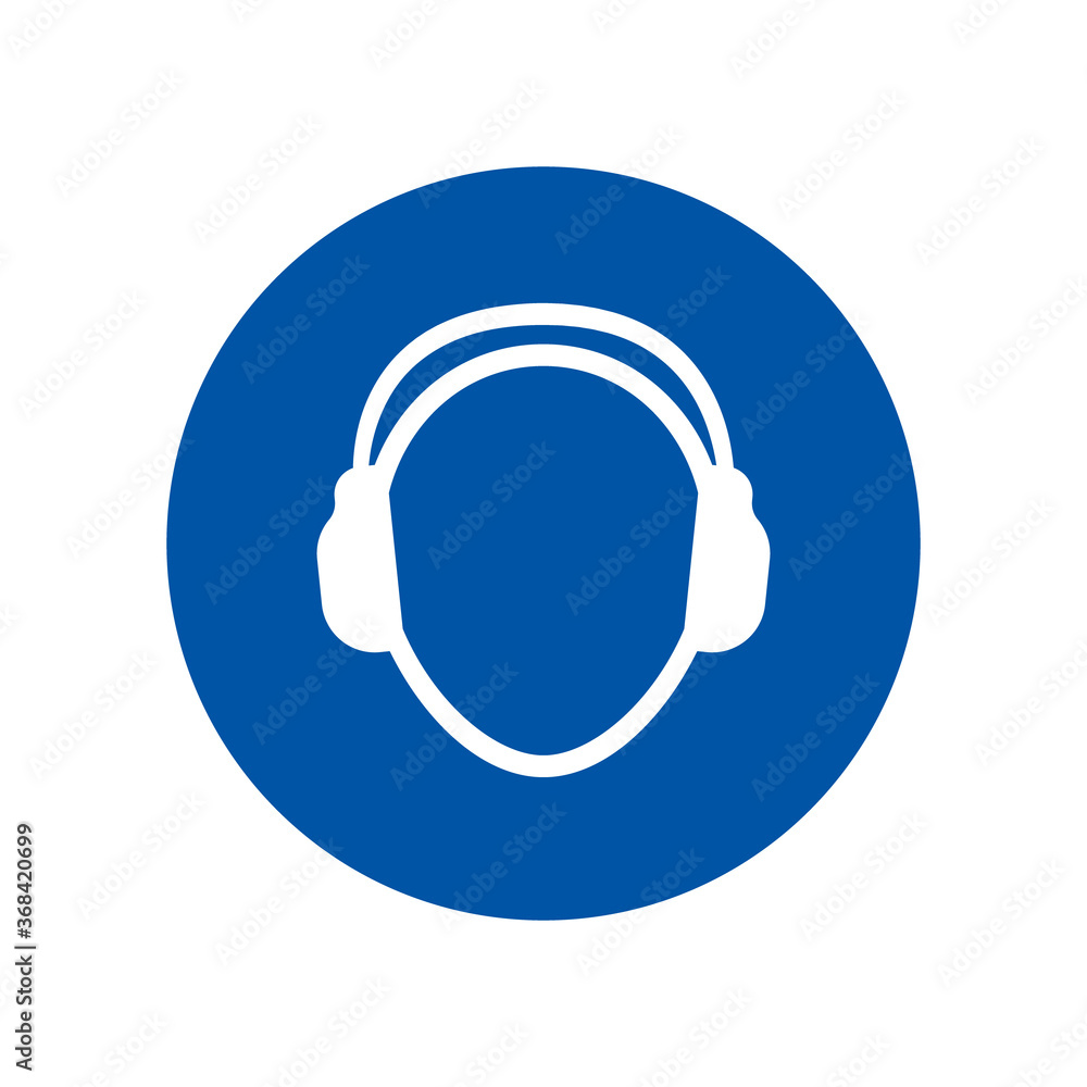 Wear Earmuff Sign. Vector Wear Earmuff Sign. Vector