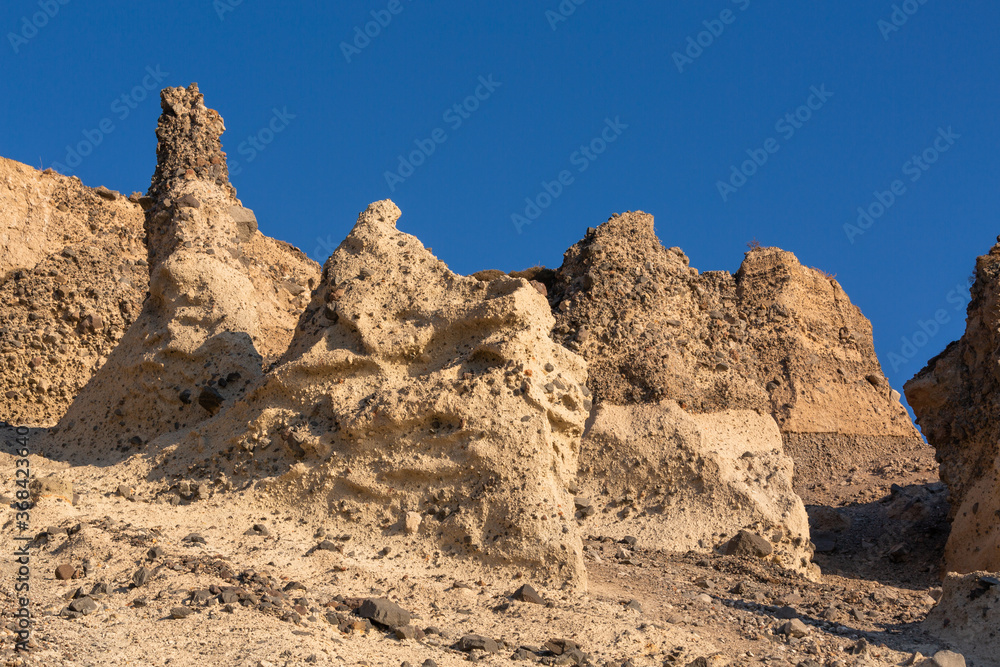 Fototapeta premium cliffs and rocks of santorini island