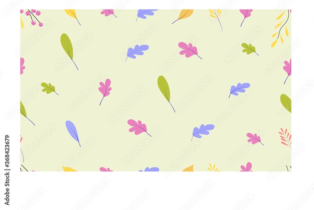 Autumn pattern in a frame.
Delicate vector design.