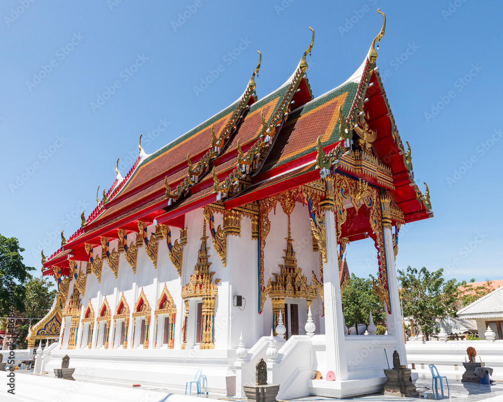 One of the temple buildings at Wat Chai Mongkron in Pattaya, Thailand ...