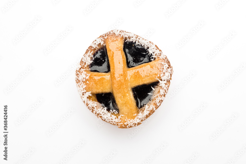 Raspberry pie. With white background. Spain, Europe Raspberry pie. With white background. Spain, Europe