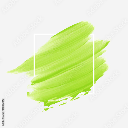 Brush paint acrylic stroke banner background over square frame vector.  Perfect watercolor design for headline, logo and sale banner.