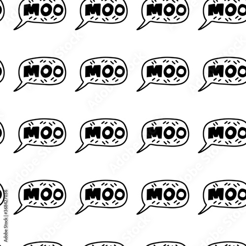 Moo Pattern Cow vector seamless background